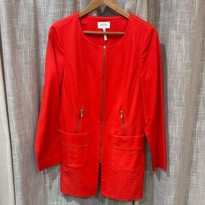Laundry Orange/Red Women's Blazer with Zipper Pockets